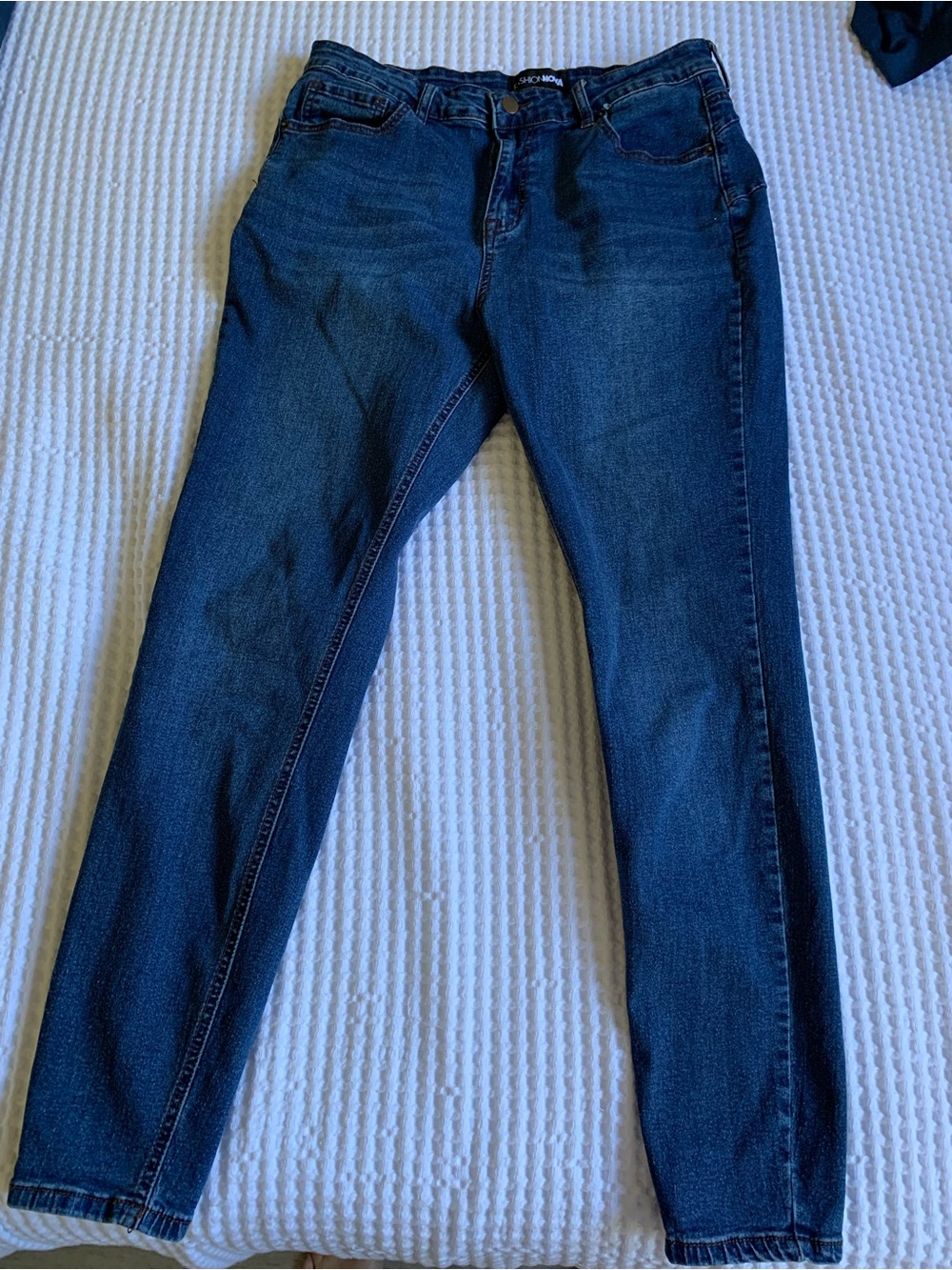 Fashion Nova Dark Blue Skinny Jeans Size 14